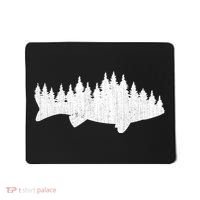 Walleye Fishing Sauger Fisherman Pine Forest Treeline Mousepad thumb 0