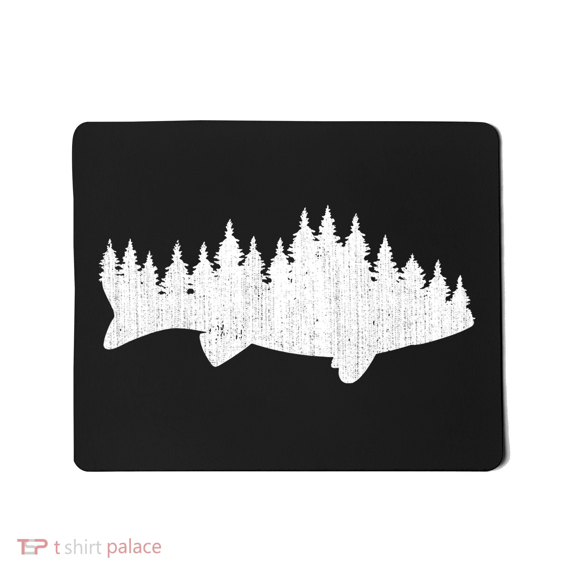 Walleye Fishing Sauger Fisherman Pine Forest Treeline Mousepad