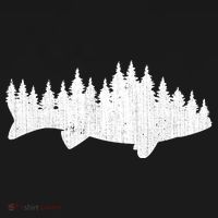 Walleye Fishing Sauger Fisherman Pine Forest Treeline Baby Bodysuit thumb 2
