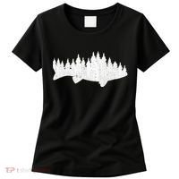 Walleye Fishing Sauger Fisherman Pine Forest Treeline Women's T-Shirt thumb 0