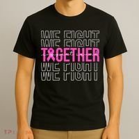We Fight Together Breast Cancer Awareness Support Squad T-Shirt thumb 3