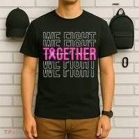 We Fight Together Breast Cancer Awareness Support Squad T-Shirt thumb 6