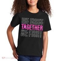 We Fight Together Breast Cancer Awareness Support Squad Kids T-Shirt thumb 2
