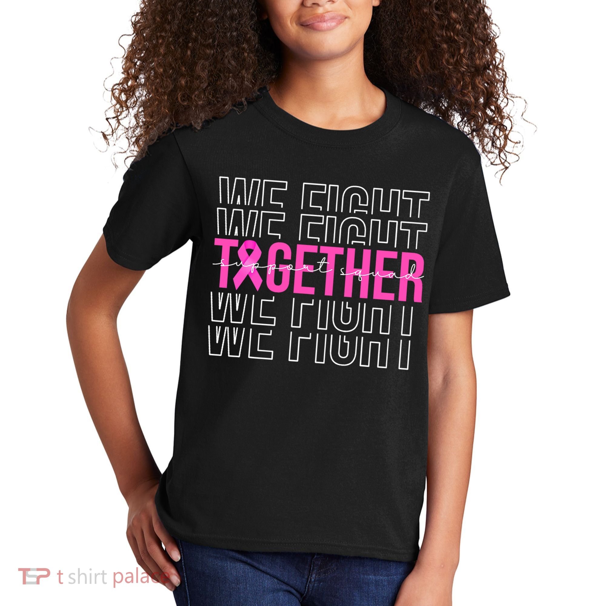 We Fight Together Breast Cancer Awareness Support Squad Kids T-Shirt