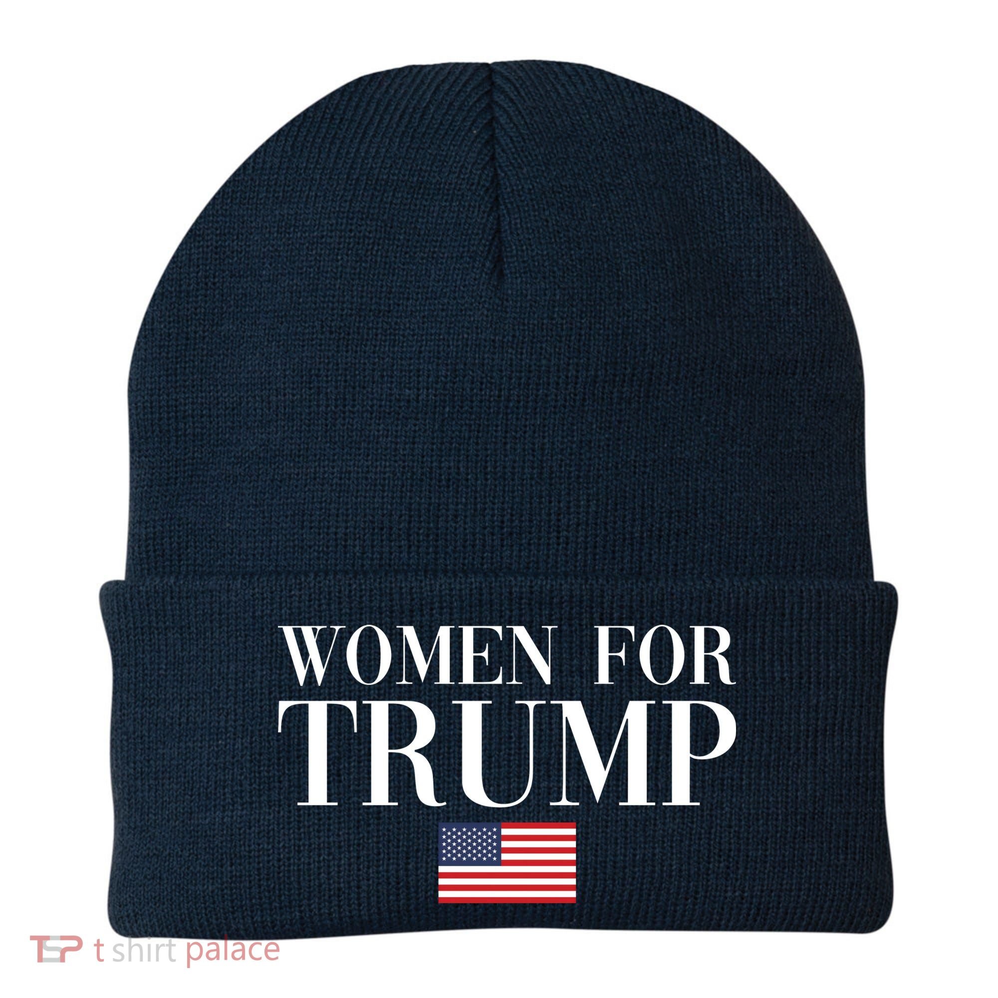 Women For Trump American Flag Beanie