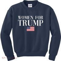 Women For Trump American Flag Kids Sweatshirt thumb 0
