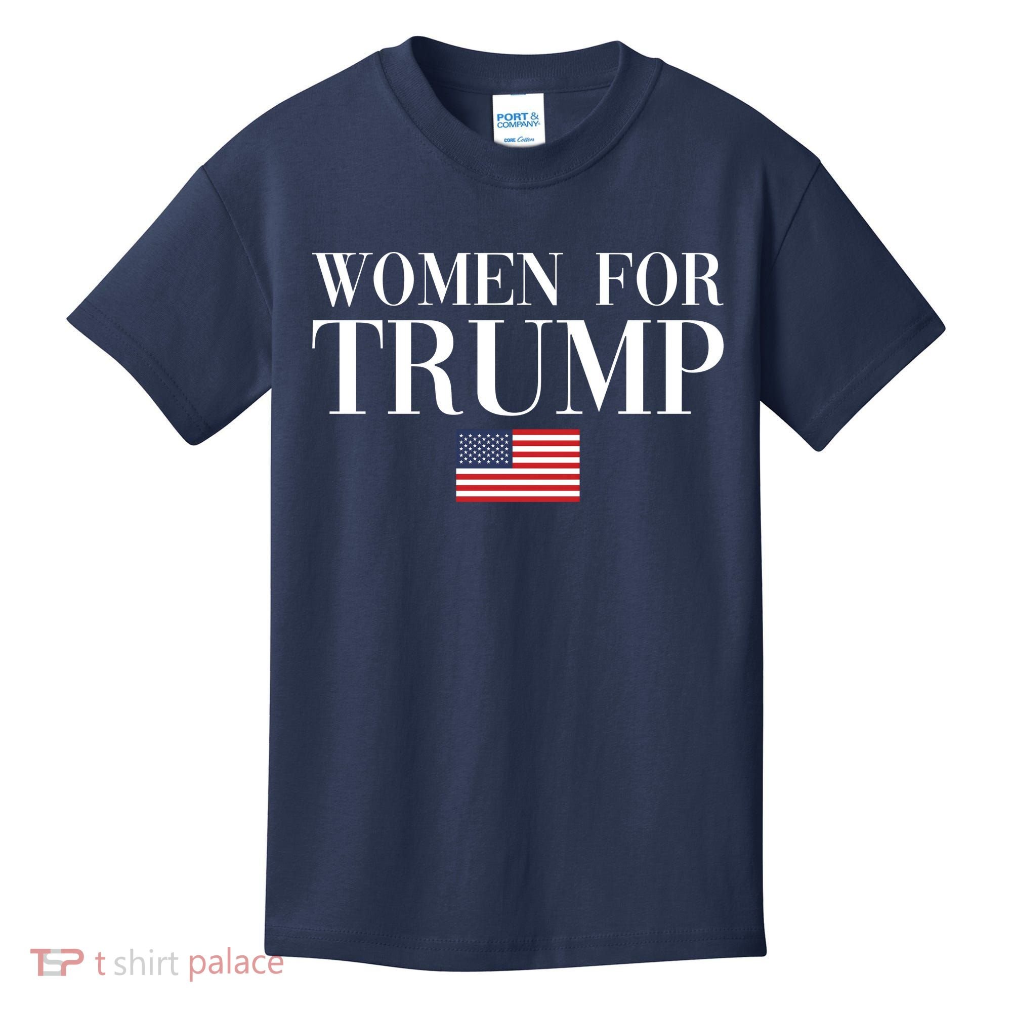 Women For Trump American Flag Kids T-Shirt