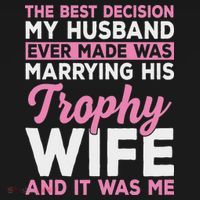 Wife & Funny Trophy Wife Engaged Black Modern X Female Wedding Sweatshirt thumb 3