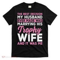 Wife & Funny Trophy Wife Engaged Black Modern X Female Wedding T-Shirt thumb 0