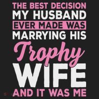 Wife & Funny Trophy Wife Engaged Black Modern X Female Wedding Beanie thumb 2