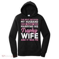 Wife & Funny Trophy Wife Engaged Black Modern X Female Wedding Women's Hoodie thumb 0