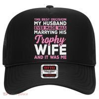 Wife & Funny Trophy Wife Engaged Black Modern X Female Wedding Hat thumb 0