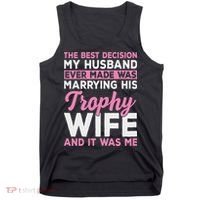 Wife & Funny Trophy Wife Engaged Black Modern X Female Wedding Tank Top thumb 0