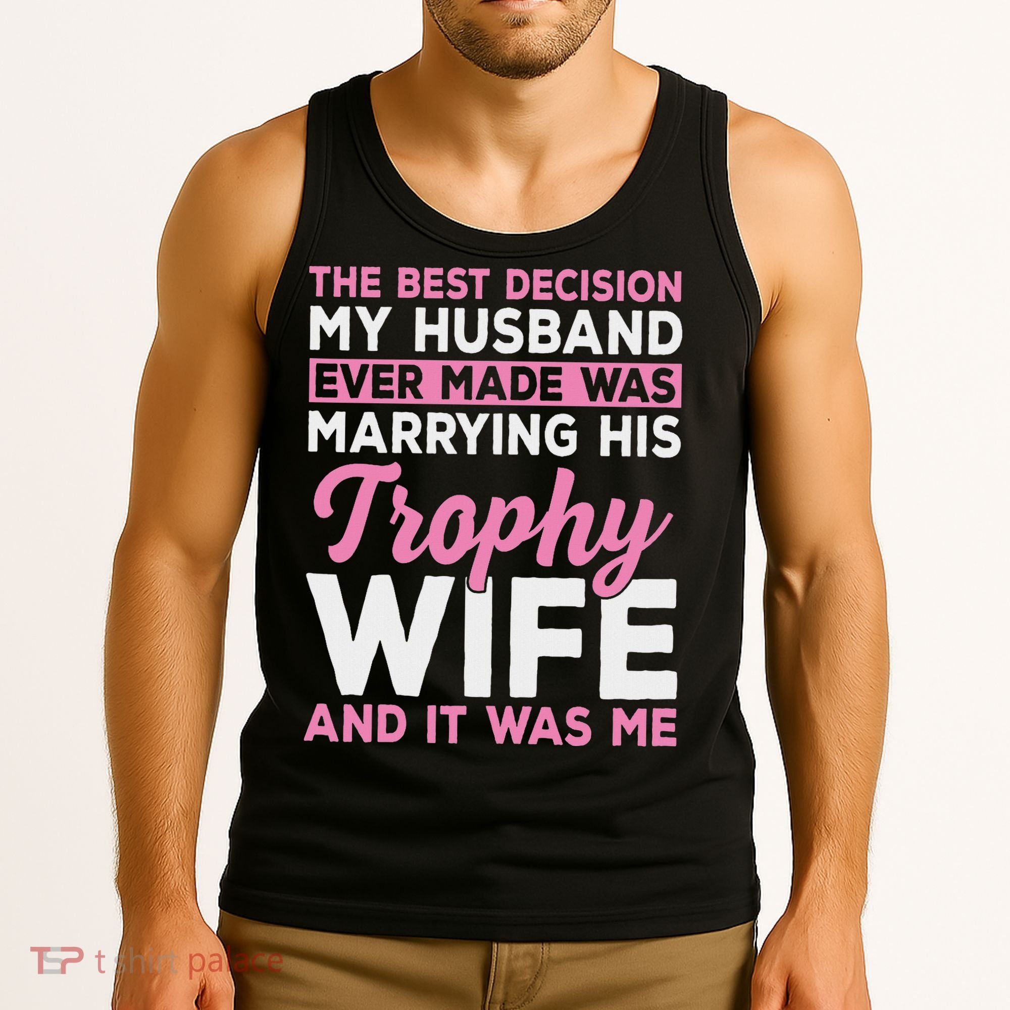 Wife & Funny Trophy Wife Engaged Black Modern X Female Wedding Tank Top