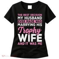 Wife & Funny Trophy Wife Engaged Black Modern X Female Wedding Women's T-Shirt thumb 0
