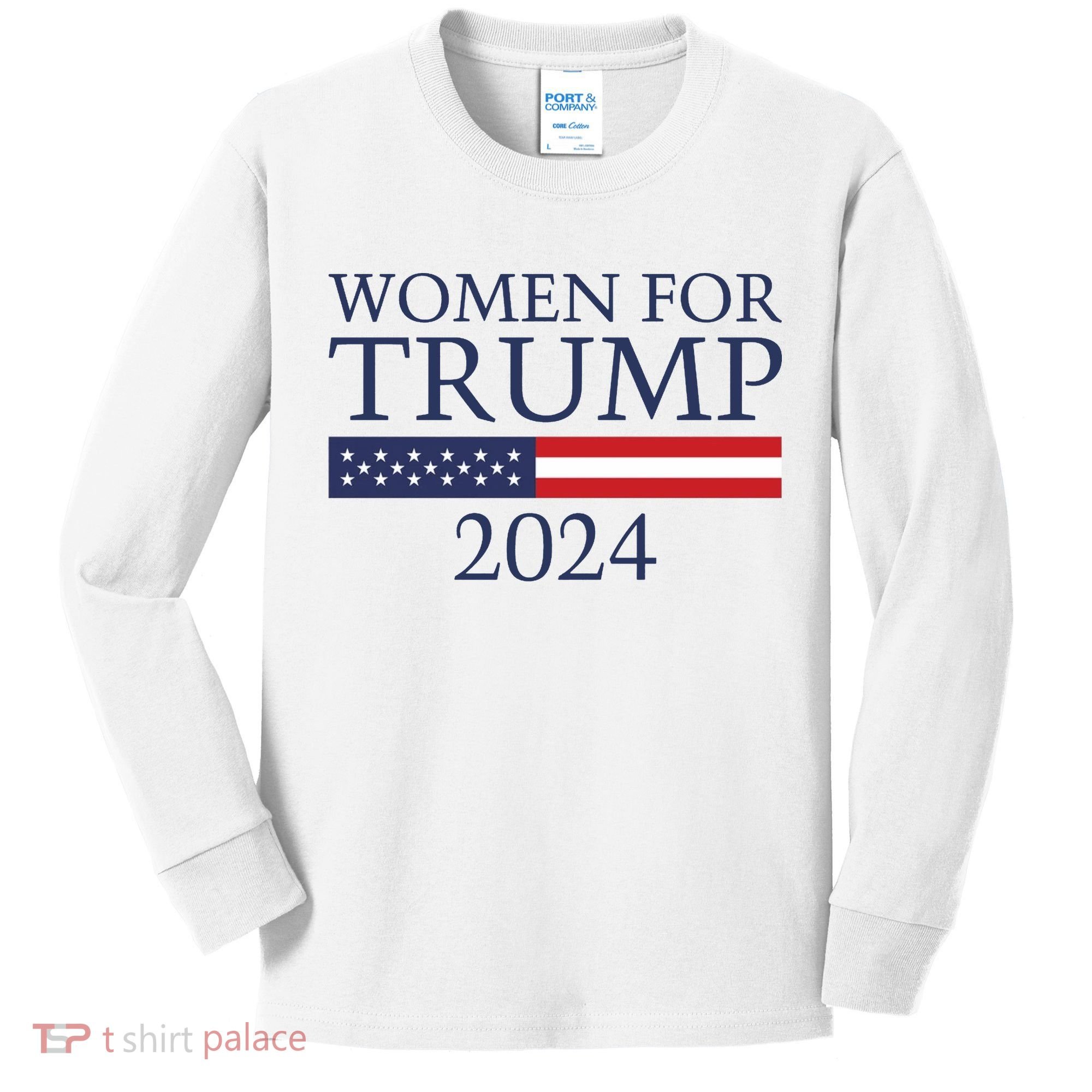 Women For Trump 2024 Kids Long Sleeve Shirt