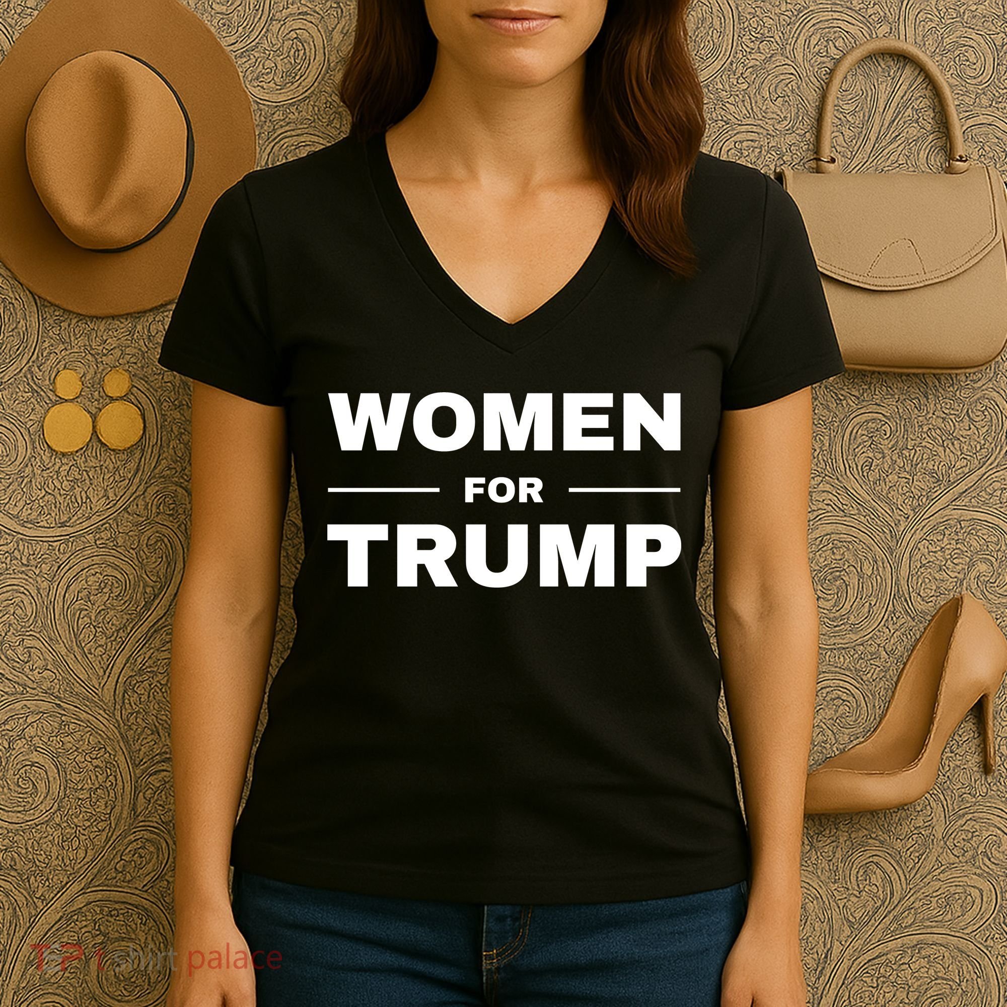 Women For Trump Women's V-Neck T-Shirt
