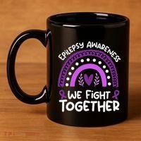 We Fight Together Epilepsy Awareness Epilepsy 11oz C Handle Ceramic Mug thumb 4