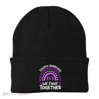 We Fight Together Epilepsy Awareness Epilepsy Beanie thumb 0