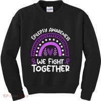 We Fight Together Epilepsy Awareness Epilepsy Kids Sweatshirt thumb 0