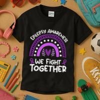 We Fight Together Epilepsy Awareness Epilepsy Kids T-Shirt thumb 3