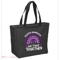 We Fight Together Epilepsy Awareness Epilepsy Tote Bag thumb 2