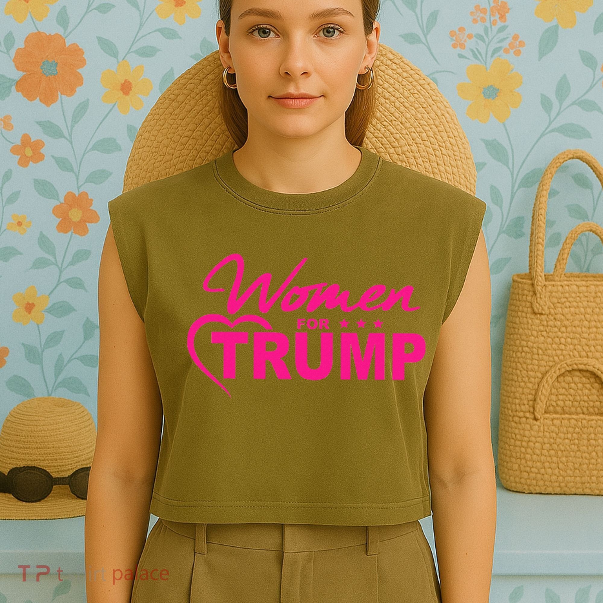 Women For Trump 2024 Women Garment-Dyed Women's Muscle Tee