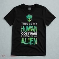 Weird Funny This Is My Human Costume Im Really An Alien T-Shirt thumb 5