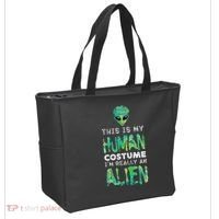 Weird Funny This Is My Human Costume Im Really An Alien Tote Bag thumb 2