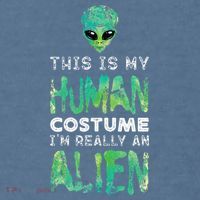 Weird Funny This Is My Human Costume Im Really An Alien Comfort Colors Garment-Dyed Hooded Sweatshirt thumb 2