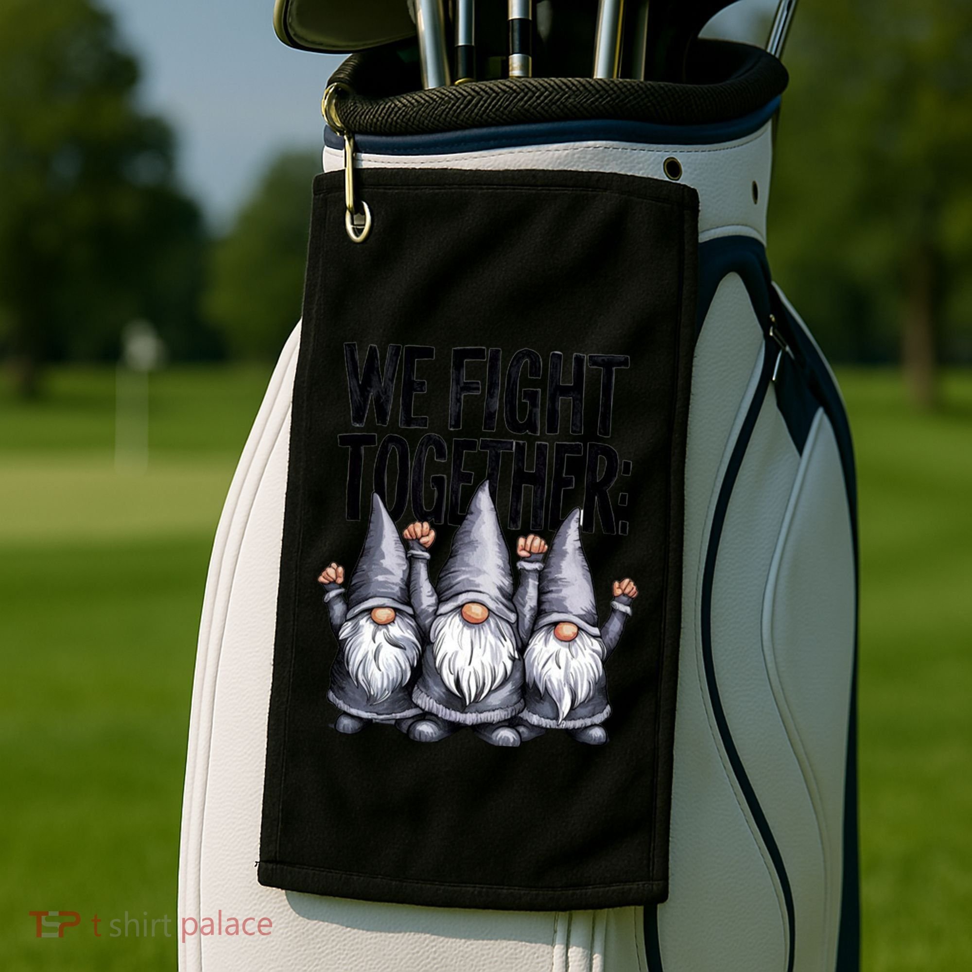 We Fight Together ParkinsonS Disease Awareness Month Gnomie Gift Golf Towel
