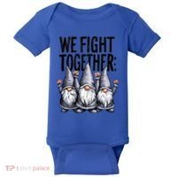 We Fight Together ParkinsonS Disease Awareness Month Gnomie Gift Baby Bodysuit thumb 0