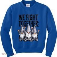 We Fight Together ParkinsonS Disease Awareness Month Gnomie Gift Kids Sweatshirt thumb 0