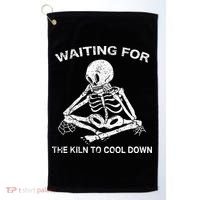 Waiting for the Kiln To Cool Down Pottery Golf Towel thumb 0