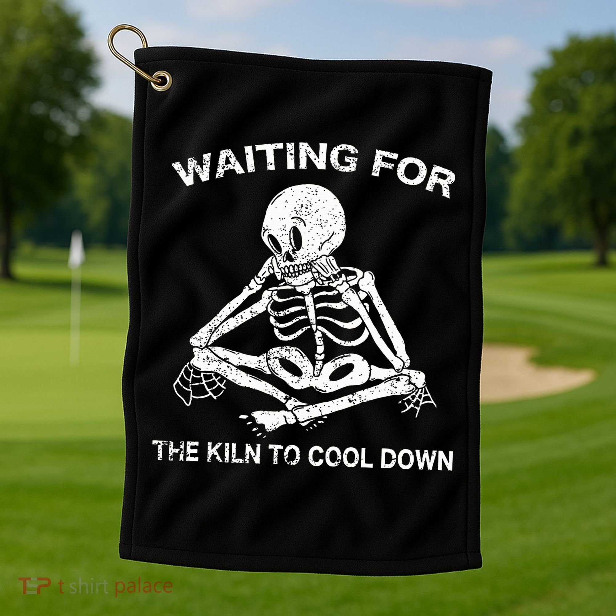 Waiting for the Kiln To Cool Down Pottery Golf Towel