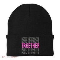 We Fight Together Breast Cancer Awareness Support Squad Beanie thumb 0
