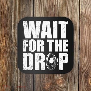 Wait For The Drop I Dubstep Bass Subwoofer Dance Music Coaster