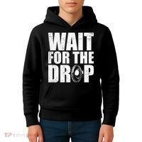 Wait For The Drop I Dubstep Bass Subwoofer Dance Music Kids Hoodie thumb 4