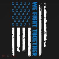 We Fight Together USA Flag Ribbon Colorectal Cancer T-Shirt thumb 7
