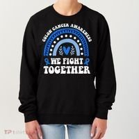 We Fights Together Rainbow Retro Colon Cancer Awareness Gift Women's Sweatshirt thumb 0