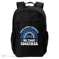 We Fights Together Rainbow Retro Colon Cancer Awareness Gift Backpack thumb 0