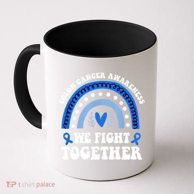 We Fights Together Rainbow Retro Colon Cancer Awareness Gift Coffee Mug
