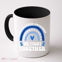 We Fights Together Rainbow Retro Colon Cancer Awareness Gift Coffee Mug thumb 0