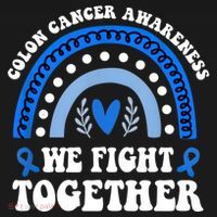 We Fights Together Rainbow Retro Colon Cancer Awareness Gift Women's Hoodie thumb 2
