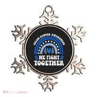 We Fights Together Rainbow Retro Colon Cancer Awareness Gift Ornament thumb 0