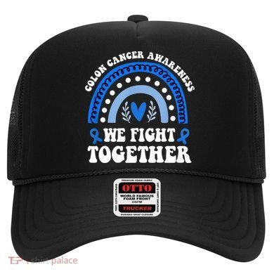 We Fights Together Rainbow Retro Colon Cancer Awareness Gift Hat
