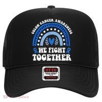 We Fights Together Rainbow Retro Colon Cancer Awareness Gift Hat thumb 0