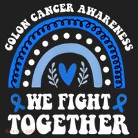 We Fights Together Rainbow Retro Colon Cancer Awareness Gift Golf Towel thumb 3