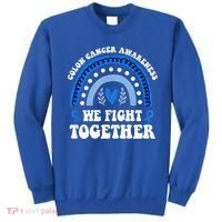 We Fights Together Rainbow Retro Colon Cancer Awareness Gift Sweatshirt thumb 0