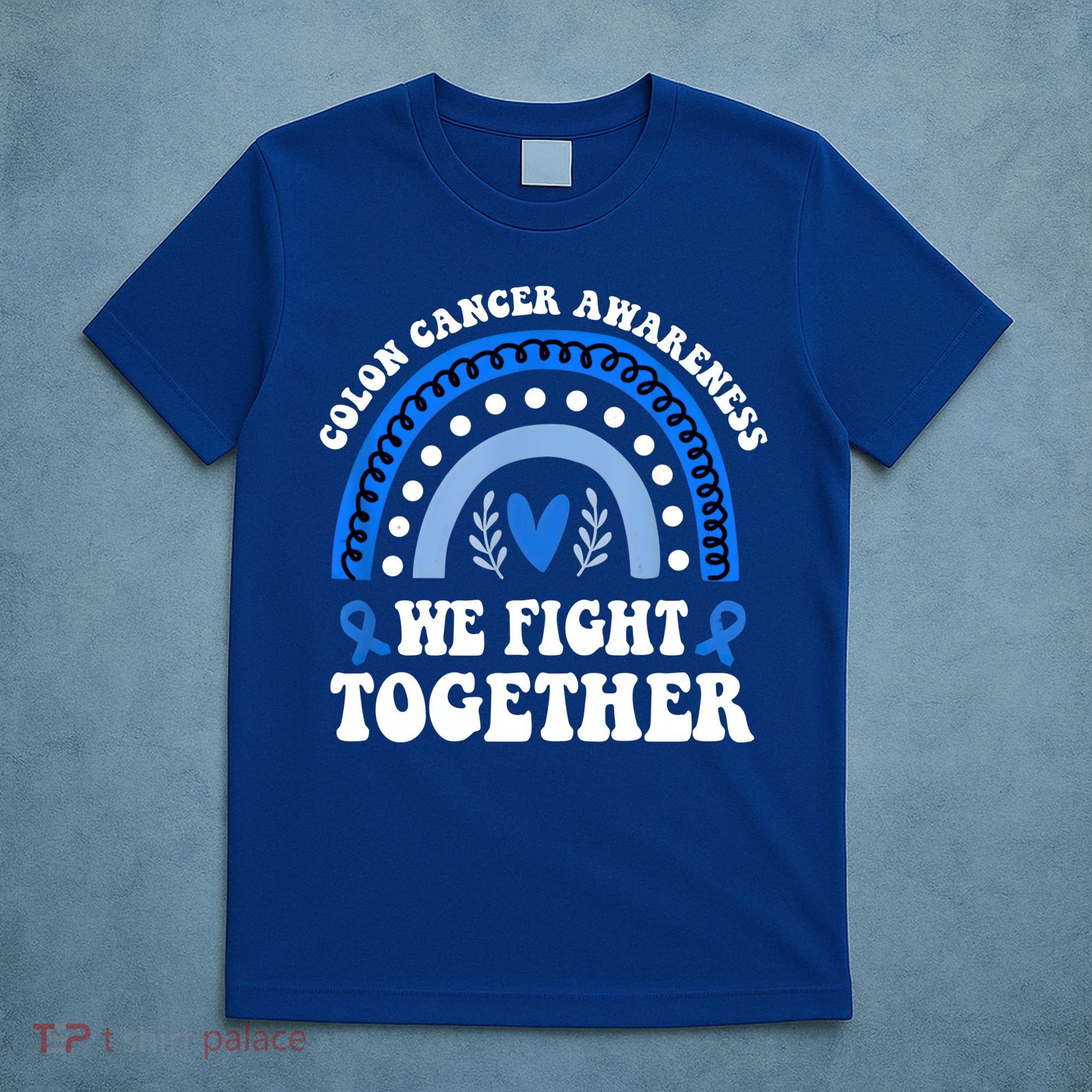 We Fights Together Rainbow Retro Colon Cancer Awareness Gift T-Shirt